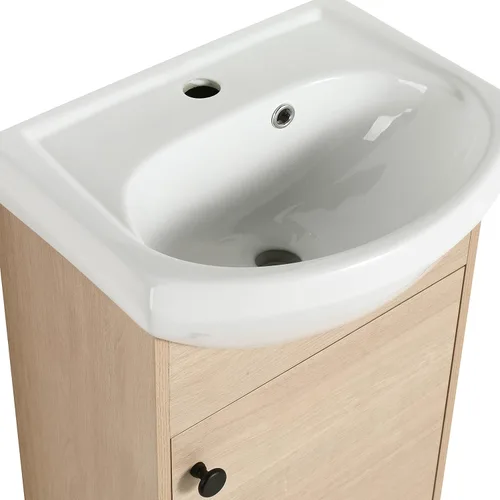 Vista 7 de BN-022 - Tocador de baño de 18 pulgadas con lavabo, tocador independiente de 18 pulgadas con puerta de cierre suave para espacios pequeños, moderno