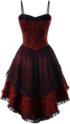 Vista 2 de Vestido de Halloween para mujer 2023, talla grande, disfraces de Halloween, sexy, hombros descubiertos, manga de mariposa, con cordones, vestidos