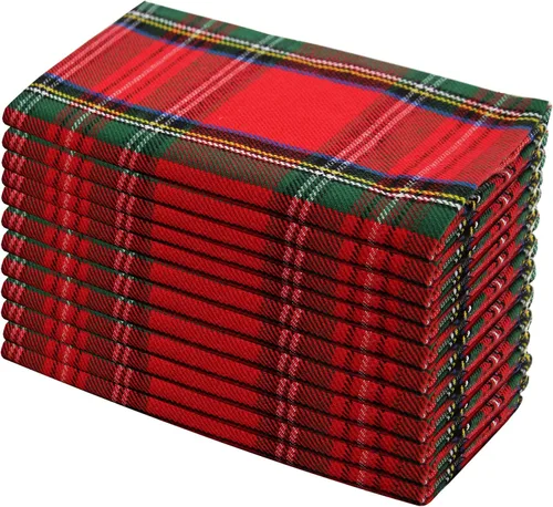 Vista 16 de COTTON CRAFT Servilletas rojas de Navidad, paquete de 12 servilletas de Rojo navideño