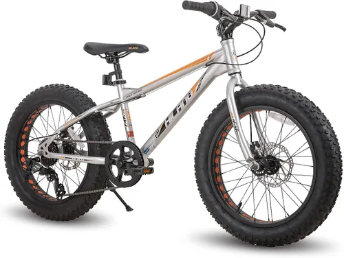 Vista 9 de Hiland - Bicicleta de montaña con neumáticos gruesos de 20 pulgadas para niños y niñas de 5 años en adelante, Shimano de 7 velocidades, freno