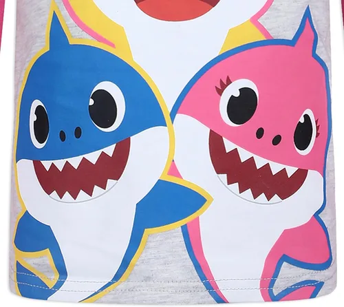 Vista 6 de Nickelodeon Baby Shark - Conjunto de camisa de manga larga y pantalón deportivo para bebés, niños pequeños y niños pequeños, color rosagris