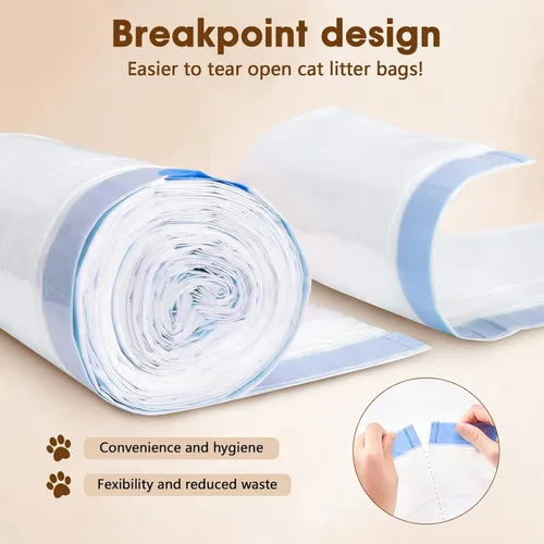 Vista 4 de 120 forros para caja de arena para gatos para Fumoi y Fsitego, caja de arena autolimpiante, bolsas de arena para gatos extragruesas y resistentes