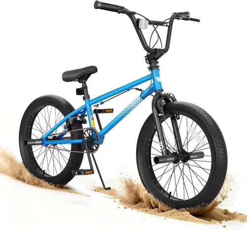 Vista 13 de KORIMEFA Bicicleta BMX Freestyle 18 20 pulgadas para niños y niños, bicicleta de trucos para 7-12 años, pernos Pro/Guro a elegir, marco de acero