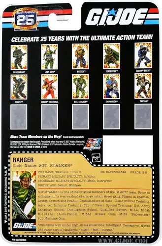 Vista 2 de G.I. Joe 25th Anniversary: SGT. Stalker (Ranger) Figura de acción de 3.75 pulgadas