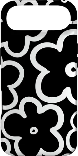 Vista 27 de Cute Flower Pattern Large Wildflower Black and White Floral Case for iPhone 17