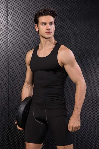 Vista 8 de Paquete de 13 camisetas de compresión atléticas para hombre, camiseta sin mangas de ajuste seco, camiseta deportiva para correr, gimnasio, camisetas