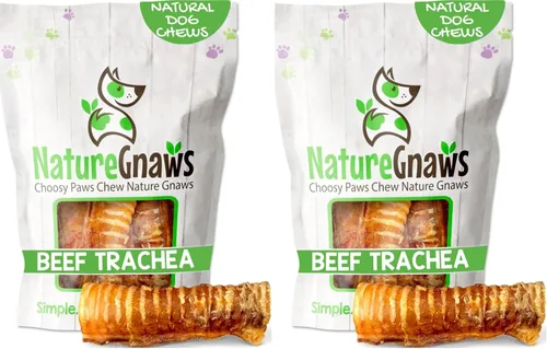 Vista 12 de Nature Gnaws Masticables de tráquea de ternera de 3 pulgadas, 6