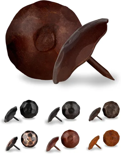 Vista 11 de 10 Pack 0.75" Round Head Iron Clavos Decorative Nails – Black – Handmade Rustic Round Fasteners for Farmhouse Shutters, Faux Wood Beams, Barn Doors
