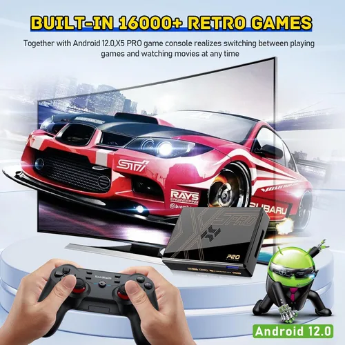 Vista 2 de Kinhank Super Console X5 PRO Retro Game Console with 16000+Games with Game&TV System,BT 5.0,Rock Chip RK3588S,SATA 3.1,Wireless Controllers