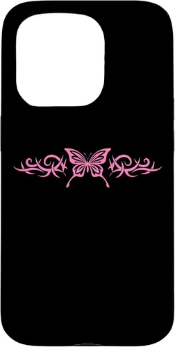 Vista 14 de Pink Butterfly Tattoo Harajuku Grunge Egirl y2k Aesthetic Case for iPhone 17