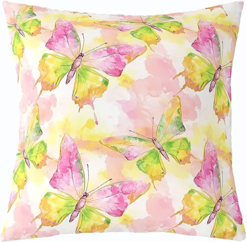 Vista 14 de Pack of 1 Daisy Florals Throw Pillow Cover,Cartoon Wildflowers Square Cushion Case Set Retro Country Style Decor Throw Porch Pillow Cases for Living