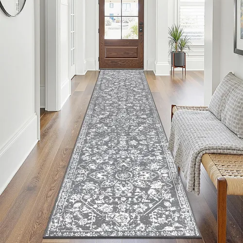 Vista 19 de Pauwer Alfombra vintage de flores 2 x 3 pulgadas, estilo envejecido, antideslizante, de pelo bajo, tapete para entrada, interior, pequeña, retro