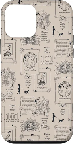Vista 16 de Funda con estampado de libro vintage para iPhone 16 Disney 101 Dálmatas