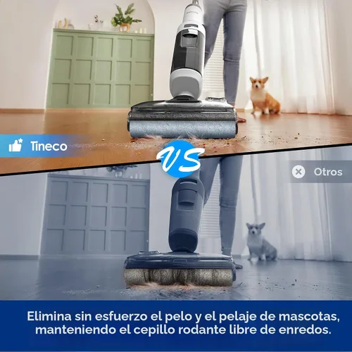 Vista 6 de Tineco Floor ONE Stretch S6 - Aspiradora inalámbrica en seco y húmedo, trapeador inteligente de 180°, 40 minutos de larga duración de 158 ℉ Flashdry