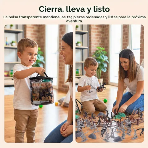 Vista 5 de Amor Present Juguetes de caballeros medievales, figuras de acción de caballero para niños Includes Cavalry, Foot Soldiers, Catapults Terrain. for