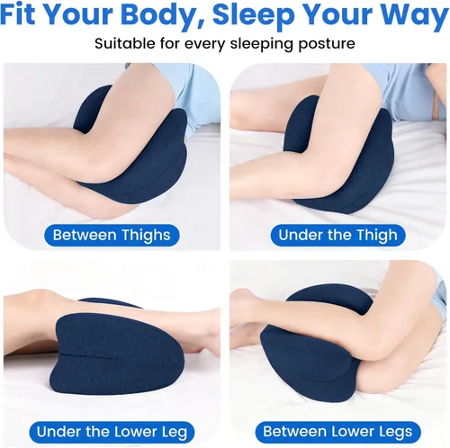 Vista 6 de Almohada de rodilla para personas que duermen de lado, almohada de espuma viscoelástica de gel refrescante para dormir de lado, en forma de corazón