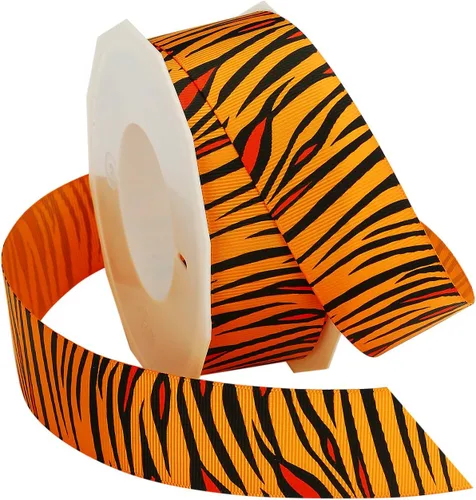 Vista 3 de Morex Ribbon Cinta de grogrén Tigre, 5/8 pulgadas por 20 yardas, naranja
