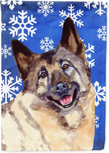 Vista 109 de Caroline's Treasures SC9374GF Bulldog English Snow flakes Holiday Garden Flag Buzón Bandera decorativa para patio exterior, patio, obras de arte
