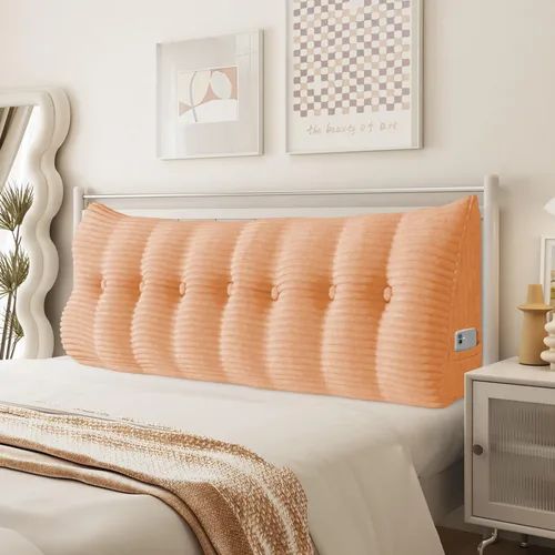 Vista 21 de Almohada de cuña para sentarse en la cama, almohada de lectura para adultos, soporte para respaldo, almohada de cabecero, sofá cama, cojín de Negro
