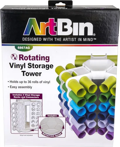 Vista 16 de ArtBin - Torre de almacenamiento (12 rollos de vinilo), color blanco Torre de almacenamiento de vinilo