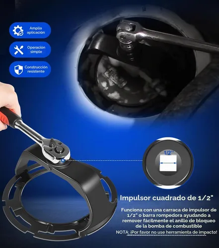 Vista 5 de Herramienta de anillo de bloqueo de tanque de combustible, remitentes de bomba de combustible, herramienta de instalación para Chrsyler Dodge Ford