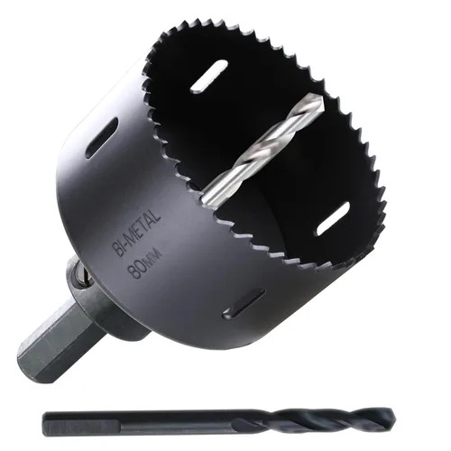 Vista 13 de Sierra perforadora de 4" HSS bimetálica para madera, paneles de yeso, plástico, aluminio, acero suave, hierro, metal, acero inoxidable, sierra