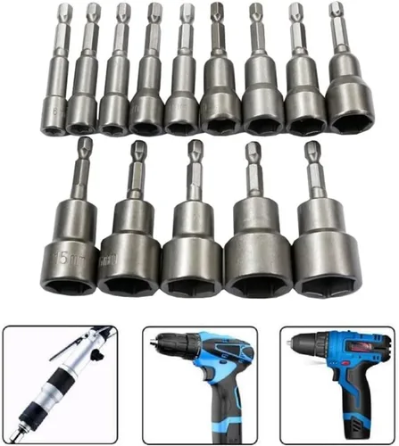 Vista 6 de Utoolmart Broca de cambio rápido de 1/4 de pulgada con vástago hexagonal de 0.512 in, 2 piezas de longitud de 2.559 in, métrica con magnética, 2