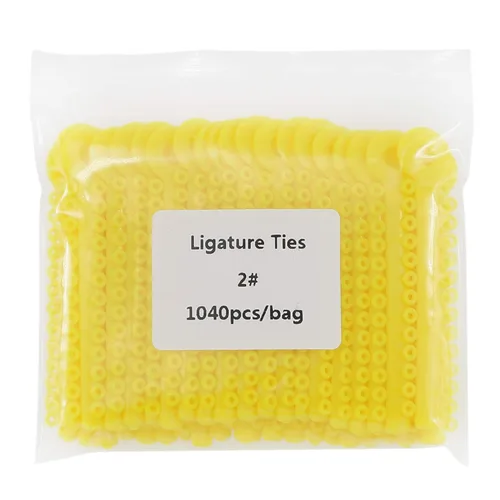 Vista 2 de Lazos dentales de ligadura de goma elástica de ortodoncia multicolor 1040 PCS/BOLSA (AMARILLO (2 #))
