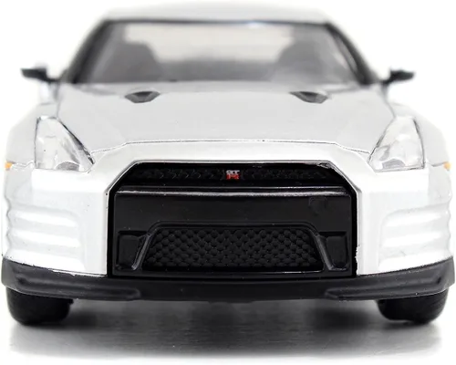 Vista 2 de Jada Fast & Furious 1:32 2009 Brian's Nissan GT-R R35 - Auto fundido a presión, juguetes para niños y adultos (plateado)