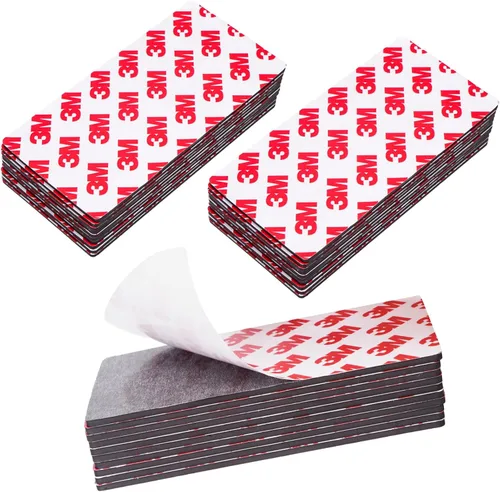 Vista 12 de Paquete de 20 tiras magnéticas, cinta magnética con parte trasera adhesiva, tiras magnéticas resistentes (3 x 1 pulgadas), tiras magnéticas