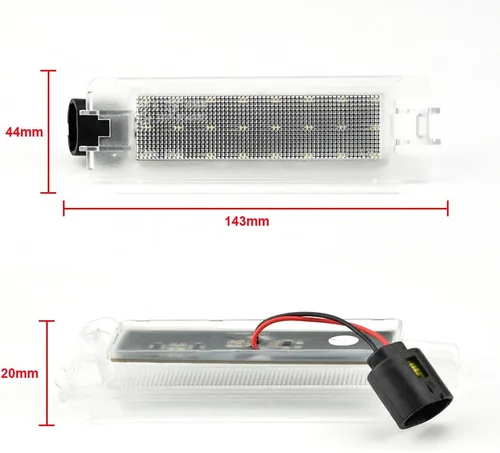 Vista 6 de 2 piezas de luz LED blanca para placa de matrícula compatible con Da-cia Lo-gan I 2004-2012, San-dero I 2008-2012, compatible con Re-nault C-lio II