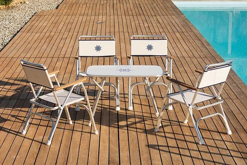 Vista 4 de Mesa de barco plegable de 34.7 x 20 x 24.02 pulgadas de altura, muebles de cubierta de yate de aluminio marino M250