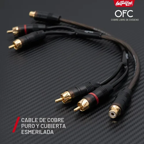 Vista 9 de Install Link - Cable de audio RCA para subwoofer o cable estéreo, adaptador en Y 1-hembra a 2-macho divisor, paquete de 2 Pure OFC Copper, 1ft