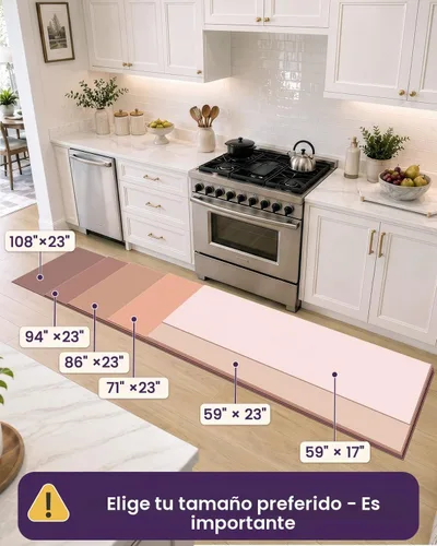 Vista 2 de DEXI Alfombrillas de Cocina Acolchadas Anti Fatiga, 17x59, Alfombra de Pasillo para Estar de Pie Impermeable, Espuma Viscoelástica Cómoda Acolchada