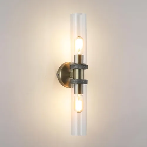 Vista 9 de Lámpara de Tocador de 2 Luces Espejo Lateral Accesorios de Baño Estilo Granja Negro, E26 Lámparas de Pared para Dormitorio, Iluminación Industrial