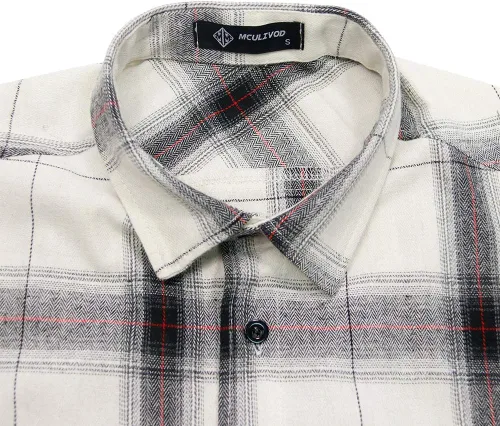 Vista 3 de Camisa sin mangas a cuadros para hombre, camisas vaqueras con botones