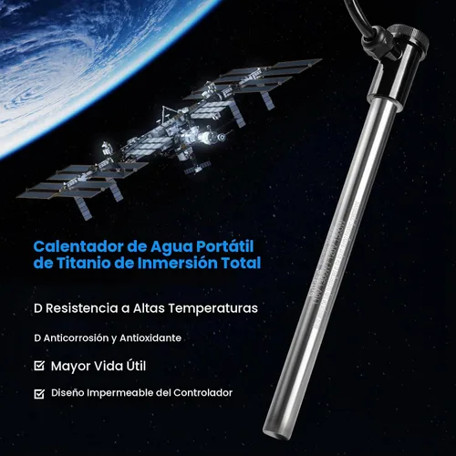 Vista 3 de briidea - Calentador de agua de inmersión de titanio de 1500 W con termostato, calentador líquido totalmente sumergible con sensor de temperatura