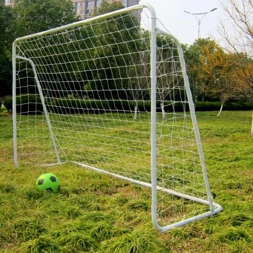 Vista 9 de Portería de fútbol de 8 x 5 x 2.6 pies con red, juego de entrenamiento de fútbol portátil para patio trasero, marco de nailon y acero resistente a