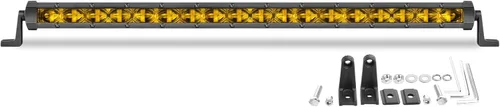 Vista 9 de ACEC SHOP Barra de luz LED ámbar de 20 pulgadas 90W, barra de luz ultra delgada de una sola fila, haz de punto, luces antiniebla para conducción