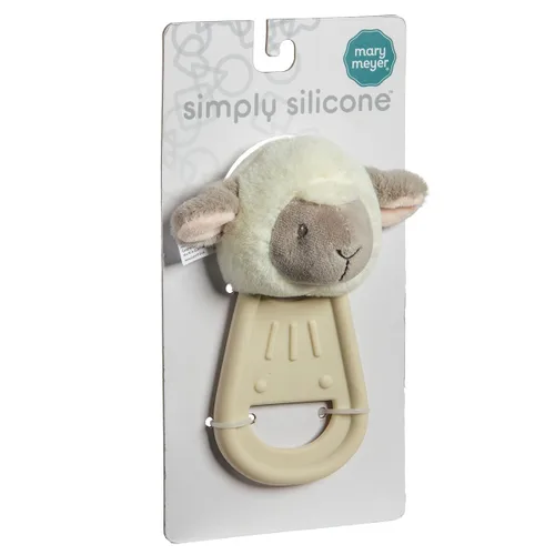 Vista 2 de Mary Meyer Juguetes de dentición Simply Silicone Mordedor con juguete suave, 6 pulgadas, cordero