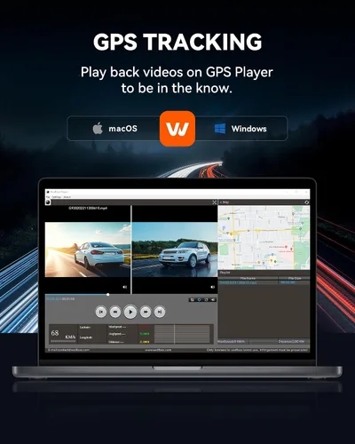 Vista 5 de WOLFBOX G930 - Cámara de espejo retrovisor de 10'' con WiFi de 5.8GHz, cámara de salpicadero 4K frontal y trasera con WDR, espejo retrovisor
