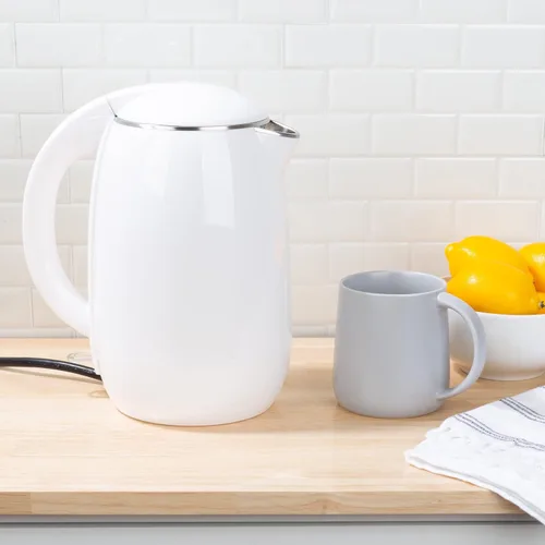 Vista 12 de Hervidor eléctrico – Calentador de agua de ebullición rápida con apagado automático con interior de acero inoxidable y construcción de doble pared