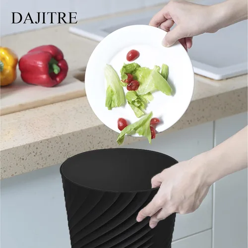Vista 4 de DAJITRE Cubo de basura pequeño de 1.8 galones, papelera de reciclaje de perfil delgado para espacios compactos, baño, oficina, dormitorio, cocina