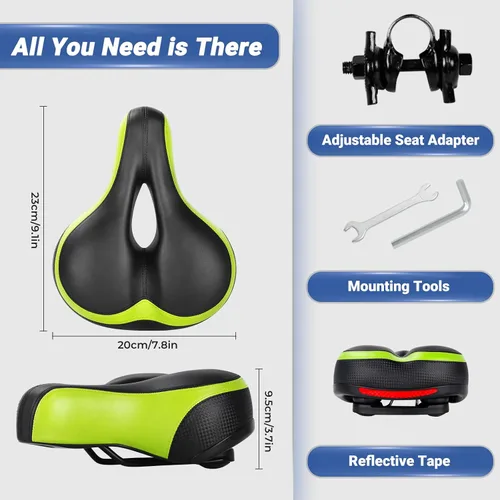 Vista 6 de TONBUX Wide Bike Seat for for Men & Women, 6cm Padding Comfortable Peloton Bike Seat Cushion, Large Bicycle Seat for Peloton Bikes, Stationary
