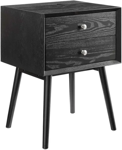 Vista 10 de Modway EEI-4343-WAL-WAL Mesita de noche de madera de brasa, nogal