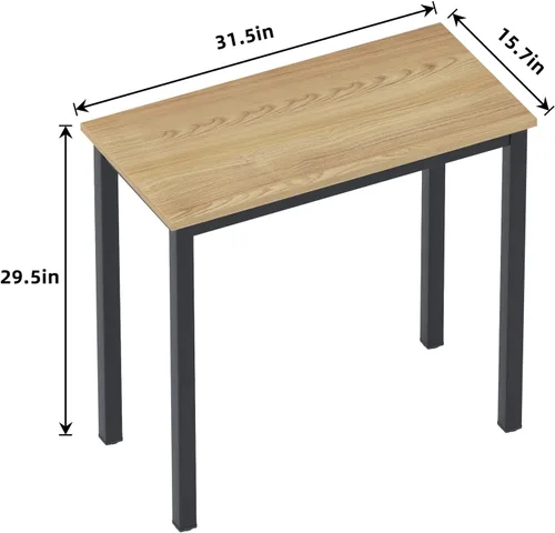 Vista 3 de sogesfurniture BHUS-AC3BB-8040 - Escritorio de oficina resistente con certificación BIFMA, teca y negro, BHUS-AC3BB-8040