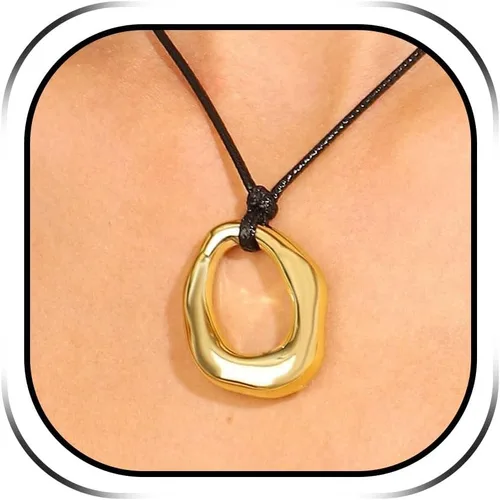 Vista 8 de YANCHUN Collar occidental con dije grueso, collar de cordón de joyería bohemia con colgante, accesorios de joyería A1: Gargantilla gruesa de plata