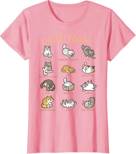 Vista 17 de Cat Yoga Poses Cats Practicing Mindfulness Meditación Kitten - Camiseta, Negro, S