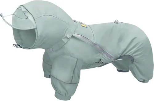 Vista 6 de WOOFO - Chubasquero completo para perros, ligero, cómodo, ajustable y fácil de usar, chaqueta de lluvia para perros con capucha desmontable, tira