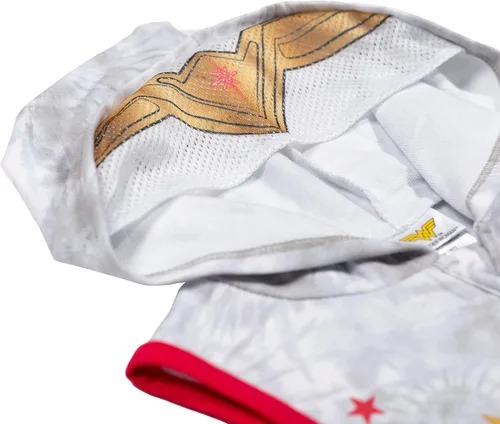 Vista 2 de Warner Bros. DC Comics Liga de la Justicia Wonder Woman - Mameluco sin mangas con capucha para niñas